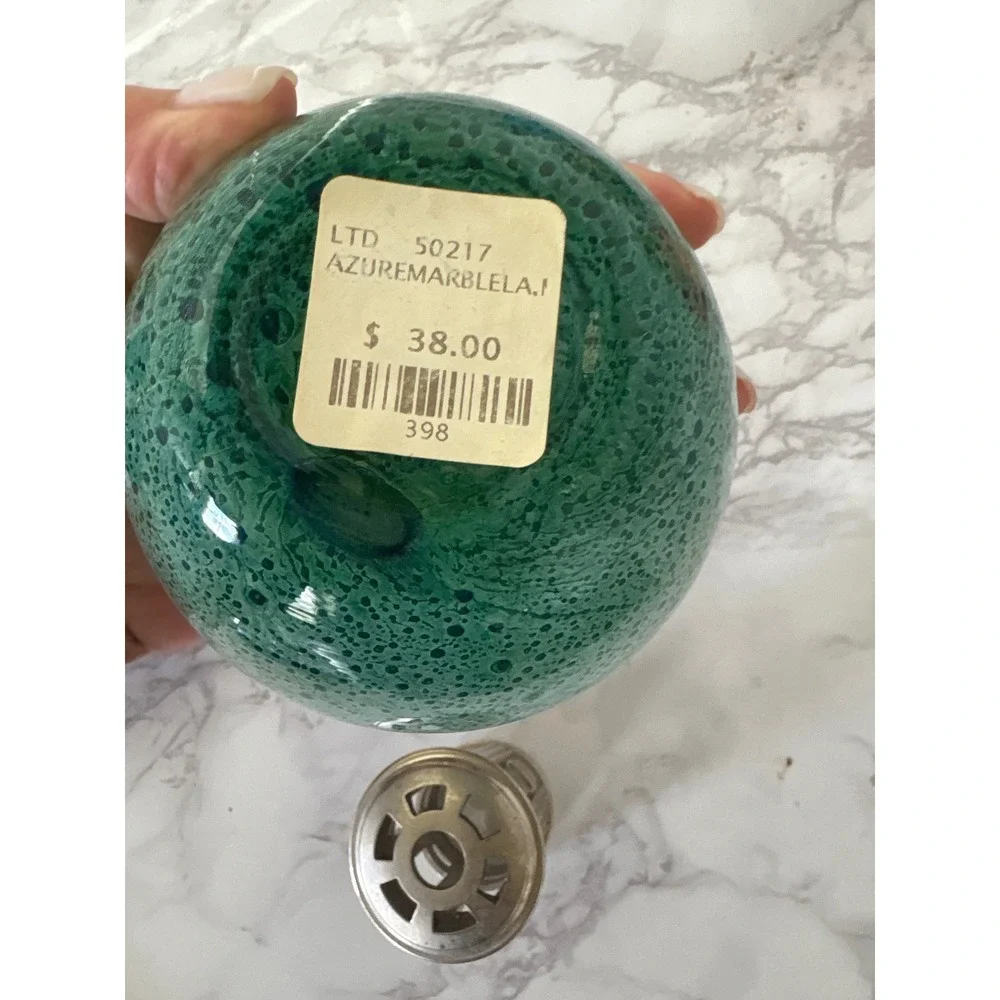 Azure Marble Teal Art Glass Catalytic Fragrance Lamp Bubble Glass Diffuser